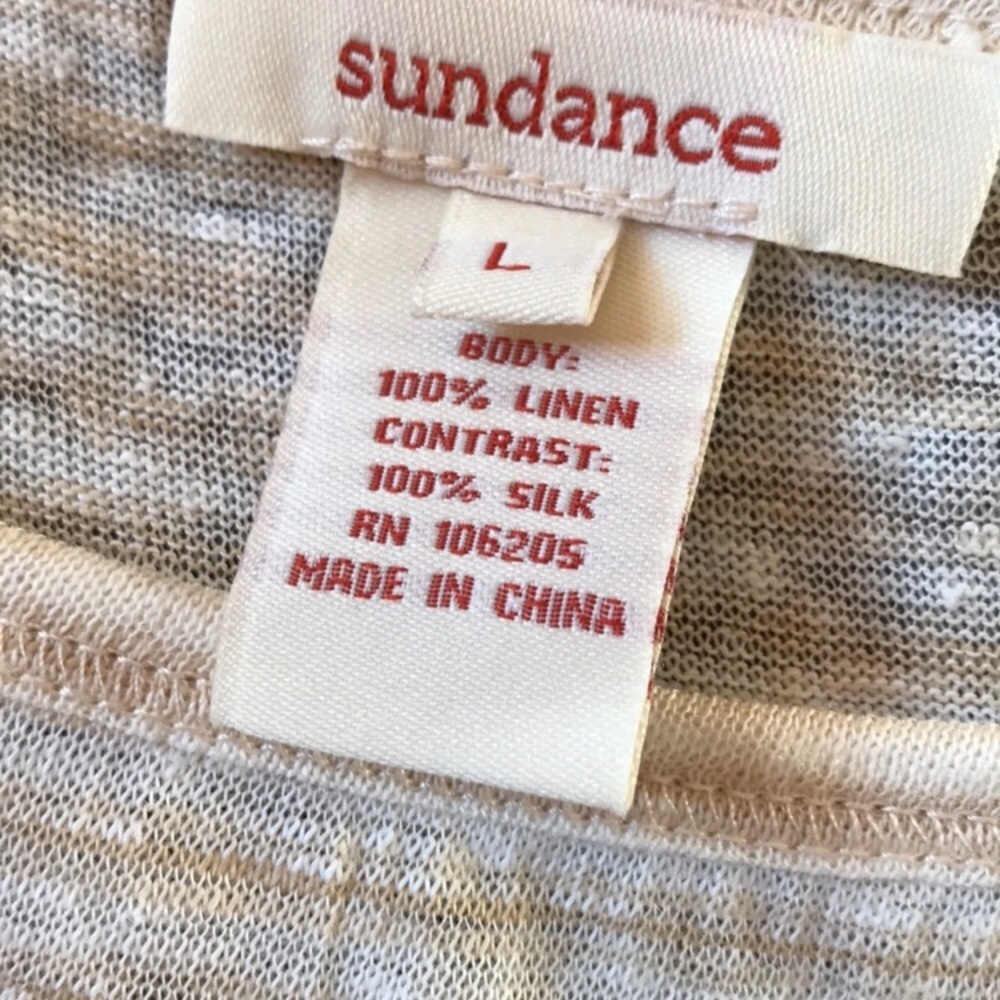 🥶😀Sundance - Linen & Silk Sequin & Stud Accents - L - Picture 5 of 6